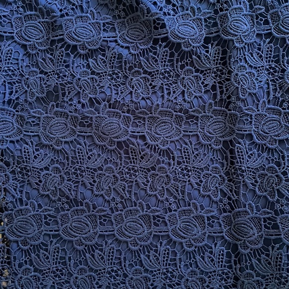 Nanette Lepore Lace Asymmetric One-Shoulder Cocktail Dress Navy Size 4 - Picture 8 of 9